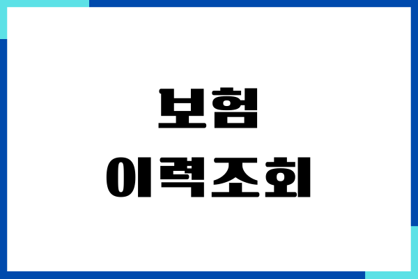 보험 이력조회, 중고차 이력, 보험 내역, 차량 조회