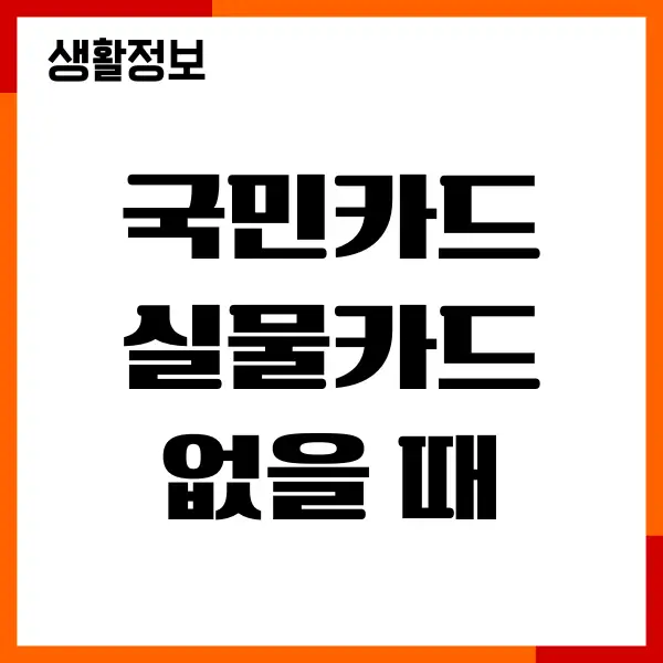 국민카드 실물카드 없을 때 CVC 확인 방법, 앱카드, 실물카드