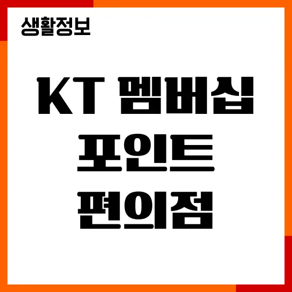 KT 멤버십 포인트 편의점, 사용처, 사용방법 총정리