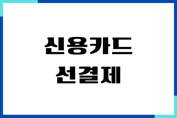 신용카드 선결제 신용점수 영향, 일시납, 할부 이자율